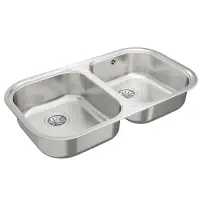 Stainless Steel Sink TEKA Double Bowl for Built-in Installation 82.8x48.5cm STYLO 2B TOTAL