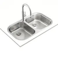 Stainless Steel Sink TEKA Double Bowl for Built-in Installation 82.8x48.5cm STYLO 2B TOTAL