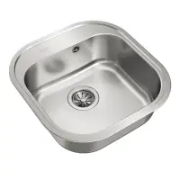 Stainless Steel Sink TEKA Single Bowl for Built-in Installation 46.5x48.5cm STYLO 1B TOTAL Matt