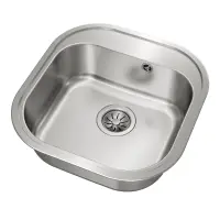 Stainless Steel Sink TEKA Single Bowl for Built-in Installation 46.5x48.5cm STYLO 1B TOTAL Matt