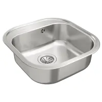 Stainless Steel Sink TEKA Single Bowl for Built-in Installation 46.5x48.5cm STYLO 1B TOTAL Matt