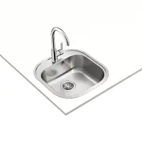 Stainless Steel Sink TEKA Single Bowl for Built-in Installation 46.5x48.5cm STYLO 1B TOTAL Matt