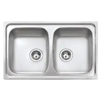 Stainless Steel Sink TEKA Double Bowl for Built-in Installation 79x50cm STARBRIGHT 80 EASY