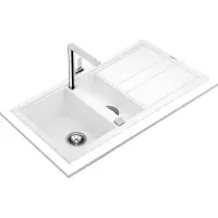 Liquid Granite Sink TEKA Double Bowl with Draining Board  for Built-in Installation 100x51cm NOVA 60 MAESTRO Artic White