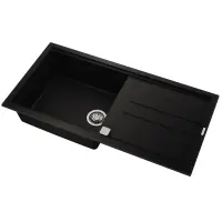 Liquid Granite Sink TEKA Single Bowl with Draining Board  for Built-in Installation 100x51cm NOVA 60 MAESTRO Black