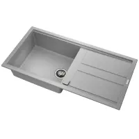 Liquid Granite Sink TEKA Single Bowl with Draining Board  for Built-in Installation 100x51cm NOVA 60 MAESTRO Stone Grey