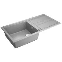 Liquid Granite Sink TEKA Single Bowl with Draining Board  for Built-in Installation 100x51cm NOVA 60 MAESTRO Stone Grey