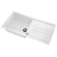 Liquid Granite Sink TEKA Single Bowl with Draining Board  for Built-in Installation 100x51cm NOVA 60 MAESTRO White