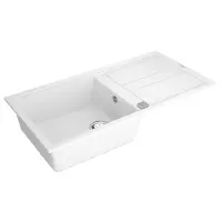 Liquid Granite Sink TEKA Single Bowl with Draining Board  for Built-in Installation 100x51cm NOVA 60 MAESTRO White