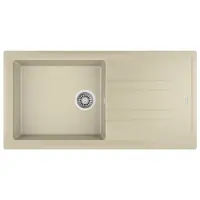 Liquid Granite Sink TEKA Single Bowl with Draining Board  for Built-in Installation 100x51cm NOVA 60 MAESTRO Topaz Beige