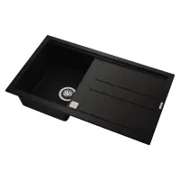 Liquid Granite Sink TEKA Single Bowl with Draining Board  for Built-in Installation 86x51cm NOVA 45 MAESTRO Black