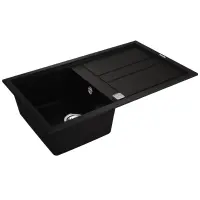 Liquid Granite Sink TEKA Single Bowl with Draining Board  for Built-in Installation 86x51cm NOVA 45 MAESTRO Black