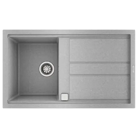 Liquid Granite Sink TEKA Single Bowl with Draining Board  for Built-in Installation 86x51cm NOVA 45 MAESTRO Stone Grey