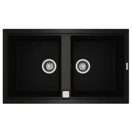 Liquid Granite Sink TEKA Double Bowl  for Built-in Installation 86x51cm NOVA 90 MAESTRO Black