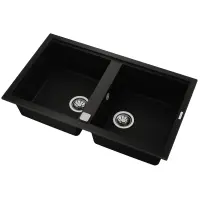 Liquid Granite Sink TEKA Double Bowl  for Built-in Installation 86x51cm NOVA 90 MAESTRO Black