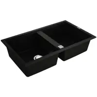 Liquid Granite Sink TEKA Double Bowl  for Built-in Installation 86x51cm NOVA 90 MAESTRO Black