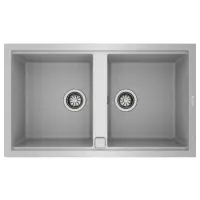 Liquid Granite Sink TEKA Double Bowl  for Built-in Installation 86x51cm NOVA 90 MAESTRO Stone Grey