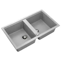 Liquid Granite Sink TEKA Double Bowl  for Built-in Installation 86x51cm NOVA 90 MAESTRO Stone Grey