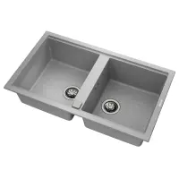 Liquid Granite Sink TEKA Double Bowl  for Built-in Installation 86x51cm NOVA 90 MAESTRO Stone Grey