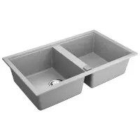 Liquid Granite Sink TEKA Double Bowl  for Built-in Installation 86x51cm NOVA 90 MAESTRO Stone Grey