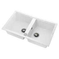 Liquid Granite Sink TEKA Double Bowl  for Built-in Installation 86x51cm NOVA 90 MAESTRO White