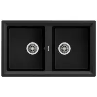 Liquid Granite Sink TEKA Double Bowl  for Built-in Installation 86x51cm NOVA 90 MAESTRO Black