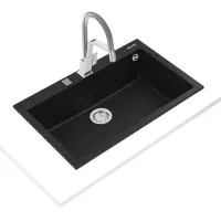 Liquid Granite Sink TEKA Single Bowl  for Built-in Installation 79x50cm FORSQUARE 72  MAESTRO Black