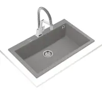 Liquid Granite Sink TEKA Single Bowl  for Built-in Installation 79x50cm FORSQUARE 72  MAESTRO Stone Grey