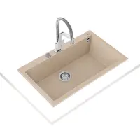 Liquid Granite Sink TEKA Single Bowl  for Built-in Installation 79x50cm FORSQUARE 72  MAESTRO Avena Beige