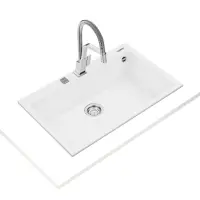 Liquid Granite Sink TEKA Single Bowl  for Built-in Installation 79x50cm FORSQUARE 72  MAESTRO Artic White