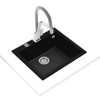 Liquid Granite Sink TEKA Single Bowl  for Built-in Installation 57x50cm FORSQUARE 50  MAESTRO Black