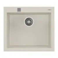 Liquid Granite Sink TEKA Single Bowl  for Built-in Installation 57x50cm FORSQUARE 50  MAESTRO Bright Cream