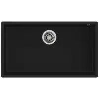 Liquid Granite Sink TEKA Single Bowl Undermount Installation 76x44cm SQUARE 72  MAESTRO Black