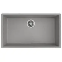 Liquid Granite Sink TEKA Single Bowl Undermount Installation 76x44cm SQUARE 72  MAESTRO Stone Grey