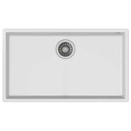 Liquid Granite Sink TEKA Single Bowl Undermount Installation 76x44cm SQUARE 72  MAESTRO Artic White