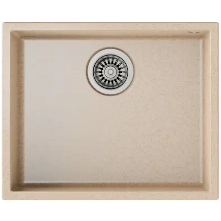 Liquid Granite Sink TEKA Single Bowl Undermount Installation 54x44cm SQUARE 50  MAESTRO Avena Beige