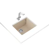 Liquid Granite Sink TEKA Single Bowl Undermount Installation 54x44cm SQUARE 50  MAESTRO Avena Beige