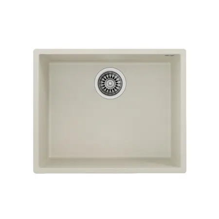 Liquid Granite Sink TEKA Single Bowl Undermount Installation 54x44cm SQUARE 50  MAESTRO Bright Cream