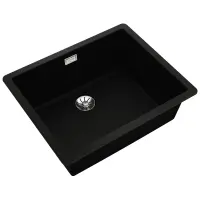 Liquid Granite Sink TEKA Single Bowl Undermount Installation 55.6x45.6 cm RADEA R10  MAESTRO Black