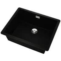 Liquid Granite Sink TEKA Single Bowl Undermount Installation 55.6x45.6 cm RADEA R10  MAESTRO Black