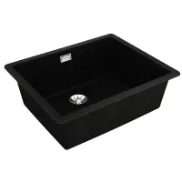 Liquid Granite Sink TEKA Single Bowl Undermount Installation 55.6x45.6 cm RADEA R10  MAESTRO Black