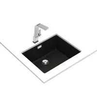 Liquid Granite Sink TEKA Single Bowl Undermount Installation 55.6x45.6 cm RADEA R10  MAESTRO Black