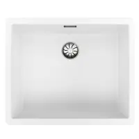 Liquid Granite Sink TEKA Single Bowl Undermount Installation 55.6x45.6 cm RADEA R10  MAESTRO White