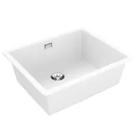 Liquid Granite Sink TEKA Single Bowl Undermount Installation 55.6x45.6 cm RADEA R10  MAESTRO White