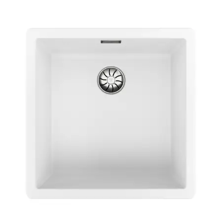 Liquid Granite Sink TEKA Single Bowl Undermount Installation 45.6x45.6 cm RADEA R10  MAESTRO White