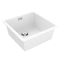 Liquid Granite Sink TEKA Single Bowl Undermount Installation 45.6x45.6 cm RADEA R10  MAESTRO White