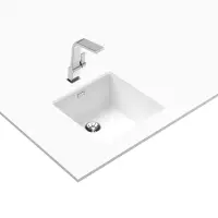 Liquid Granite Sink TEKA Single Bowl Undermount Installation 45.6x45.6 cm RADEA R10  MAESTRO White