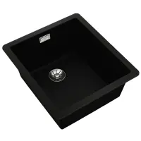 Liquid Granite Sink TEKA Single Bowl Undermount Installation 40.6x45.6 cm RADEA R10  MAESTRO Black