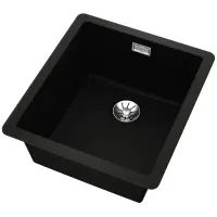 Liquid Granite Sink TEKA Single Bowl Undermount Installation 40.6x45.6 cm RADEA R10  MAESTRO Black