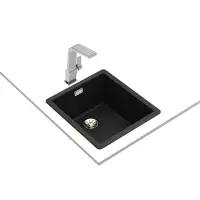 Liquid Granite Sink TEKA Single Bowl Undermount Installation 40.6x45.6 cm RADEA R10  MAESTRO Black